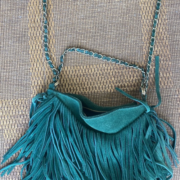 Green leather fringe bag UO - Picture 2 of 4